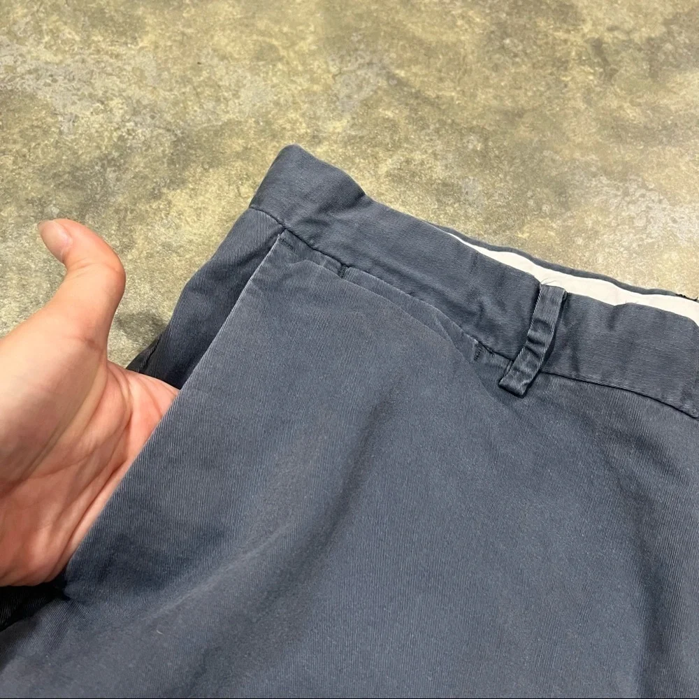 Polo Ralph Lauren Chino Khaki Gray Blue Shorts 36 Slim Stretch Casual Preppy EUC